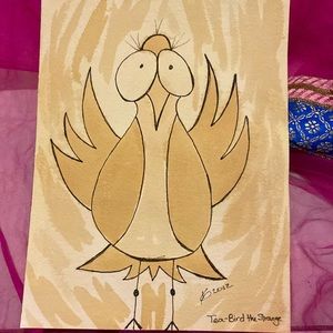 Unframed Original Art Painting Cartoon in Tea & Ink on watercolour Paper